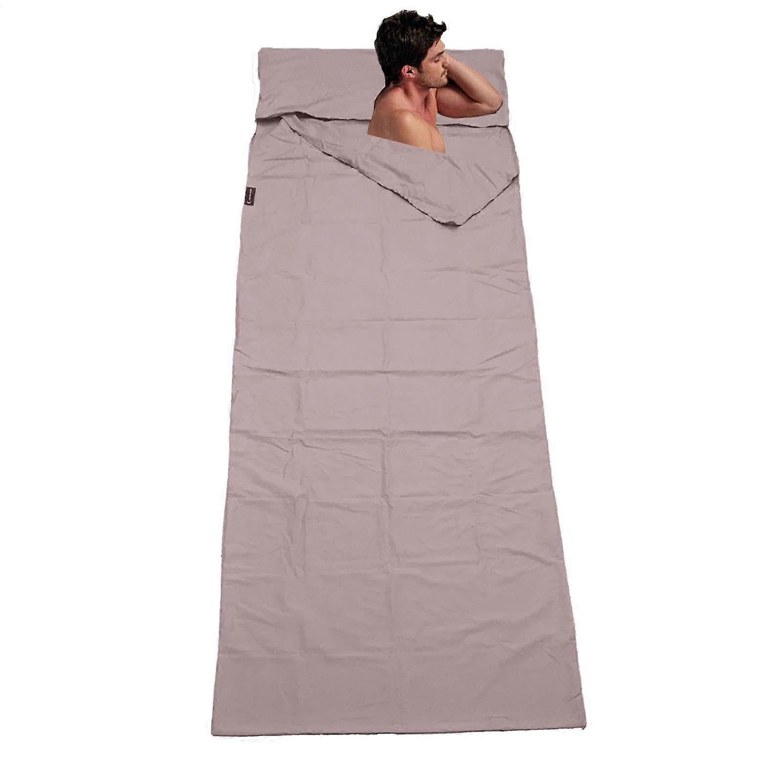 Hotel Schlafsack Liner - Lightweight Travel Sheet for Camping, Easy Care, Khaki Color for Hostels and Backpacking Adventures