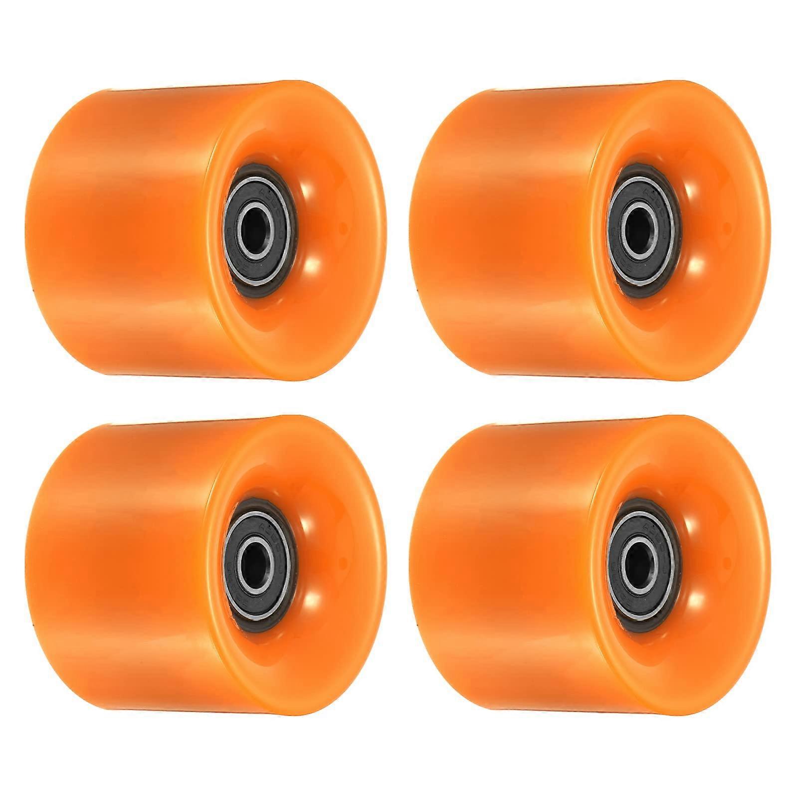 Pack of 4 60 mm Longboard Wheels with Bearings ABEC9 Skateboard Wheel Road Wheels for Skateboards Cruiser Wheels Replacement 80A Orange, Black