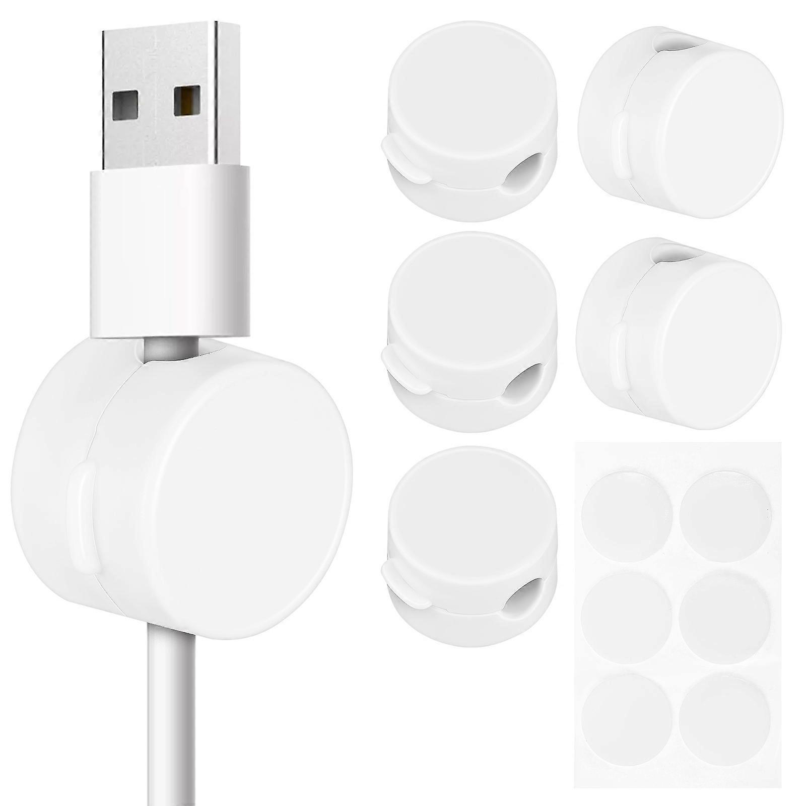 Cable Holder Clip Cable Clips Adhesive Attachment Cable Organization For Cables White 2.20X2.20X1.60cm 6Pack