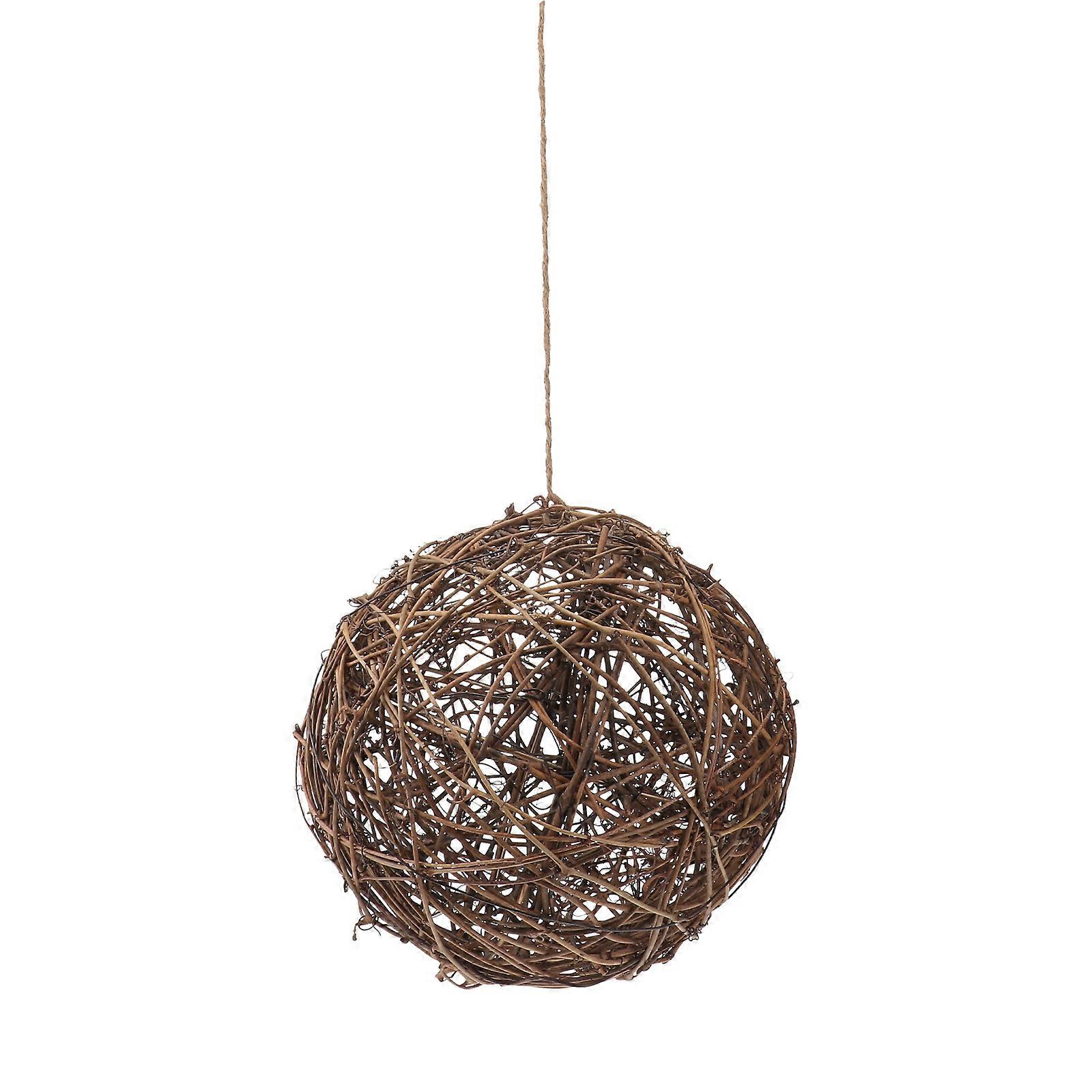 DIY Hummingbird Nest Made of Synthetic Material for Garden Decoration Light Brown Small Size