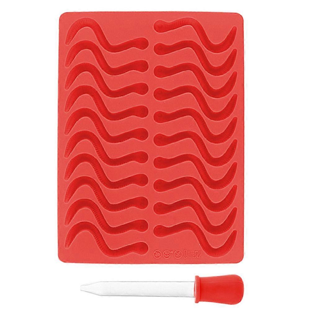 Cute Baking Supplies Silicone Worm Mould Chocolate Making Diy Making Baking Tool .5Cm X 18Cm X 0.8Cm 1Set