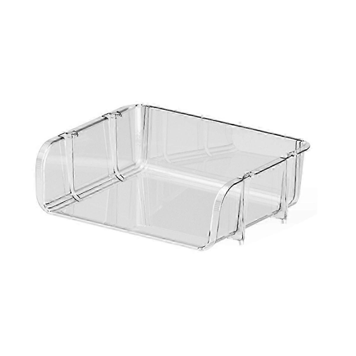 Clear PET Letter Tray Desk Organizer, Stackable Document Organizer for Notes, Pens, File Paper, Desk