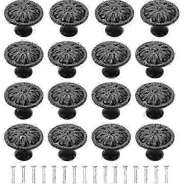 16pcs Black Door Knob Kitchen Cabinet Handles Drawer Knobs Vintage