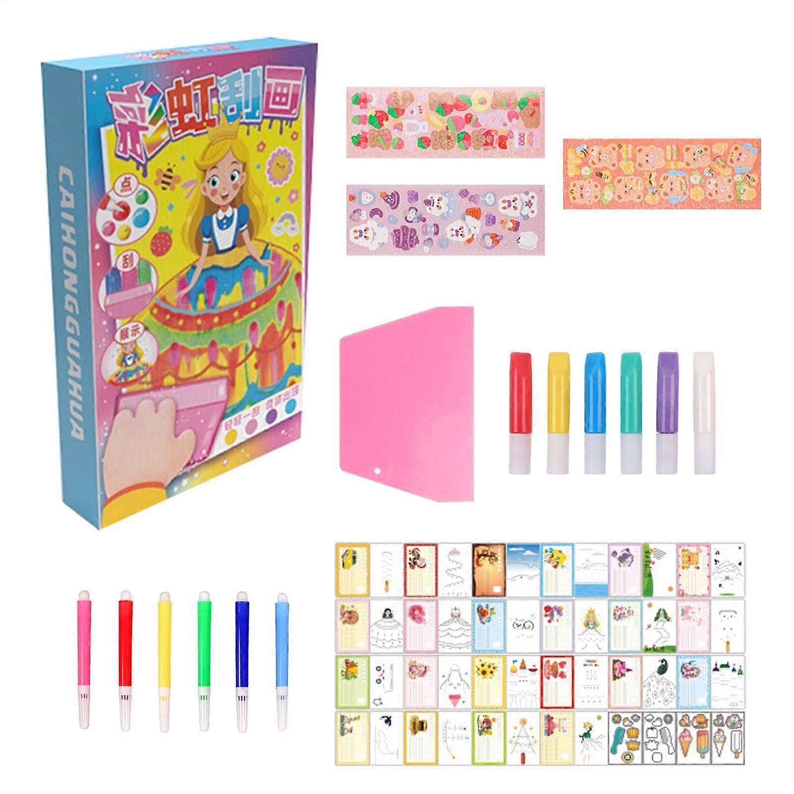 Rainbow Scratch Art for Kids Drawing and Craft Kit for Children, Paper Craft Set for Kids, Scratch Art Set for Home, School, and Travel