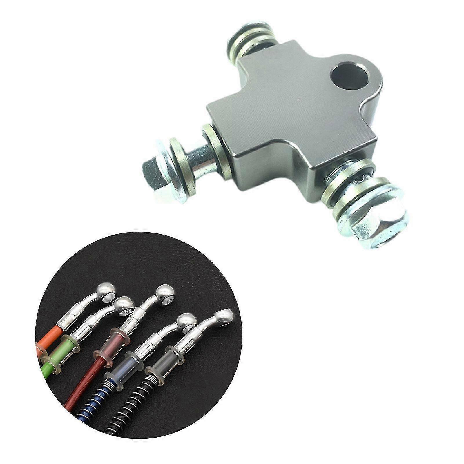 Brake Oil Hose Pipe Three Way Connector Front Double Disc Conversion Set Adapter Triple Brake Hose Adapter for Motorbike