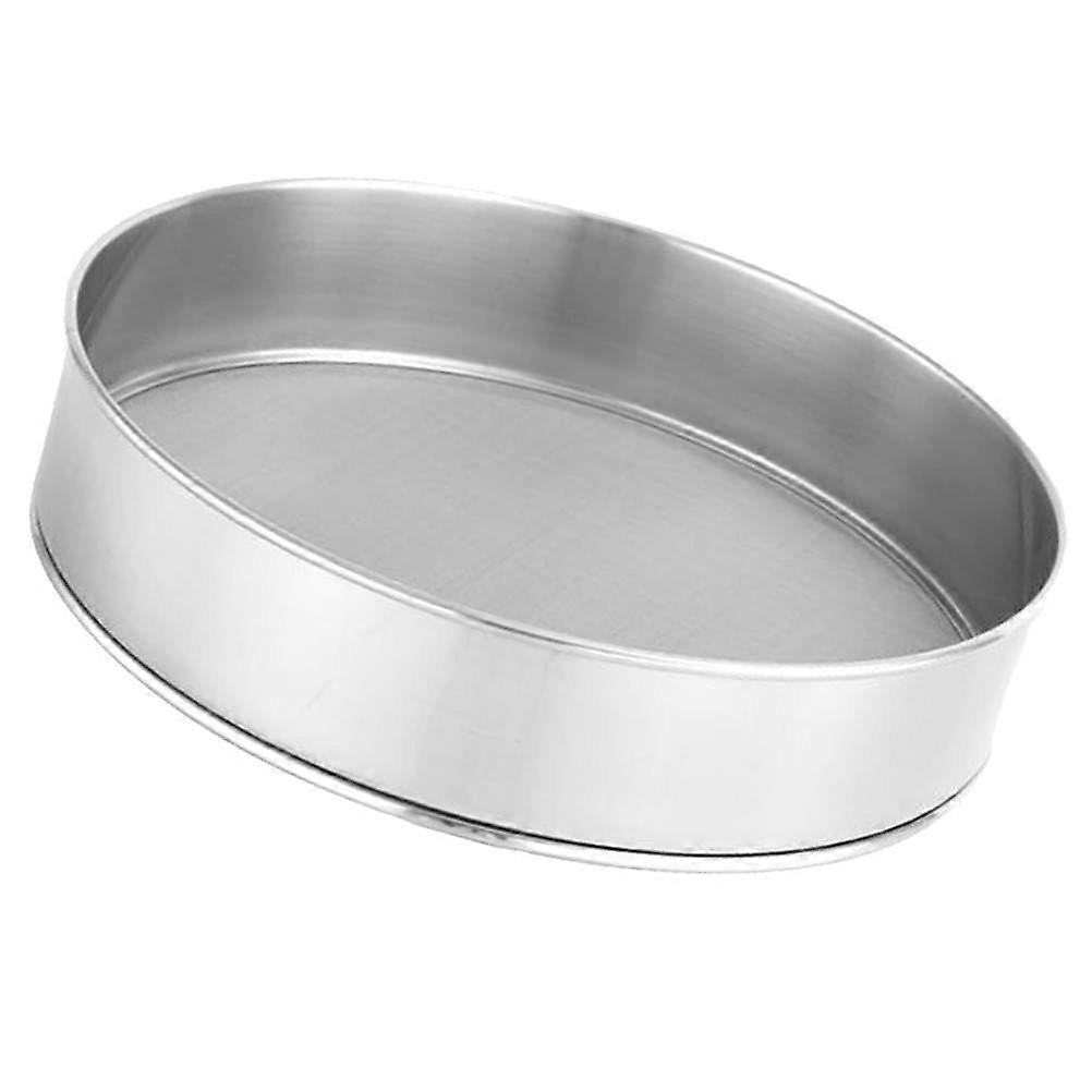 Round Flour Sifter Sieve Stainless Steel Fine Mesh Flour Sifter Handheld For Baking And Cooking 30x30x4.5cm Prevent Clumping 1Pcs