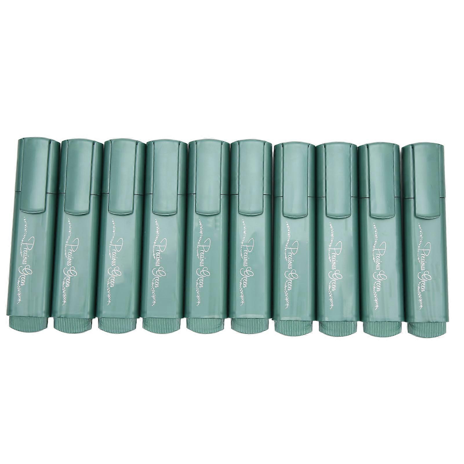 10Pcs Metallic Highlighter Set Odor Free Anti Rolling Design Blue Colored Highlighters for Drawing Making Note Writing