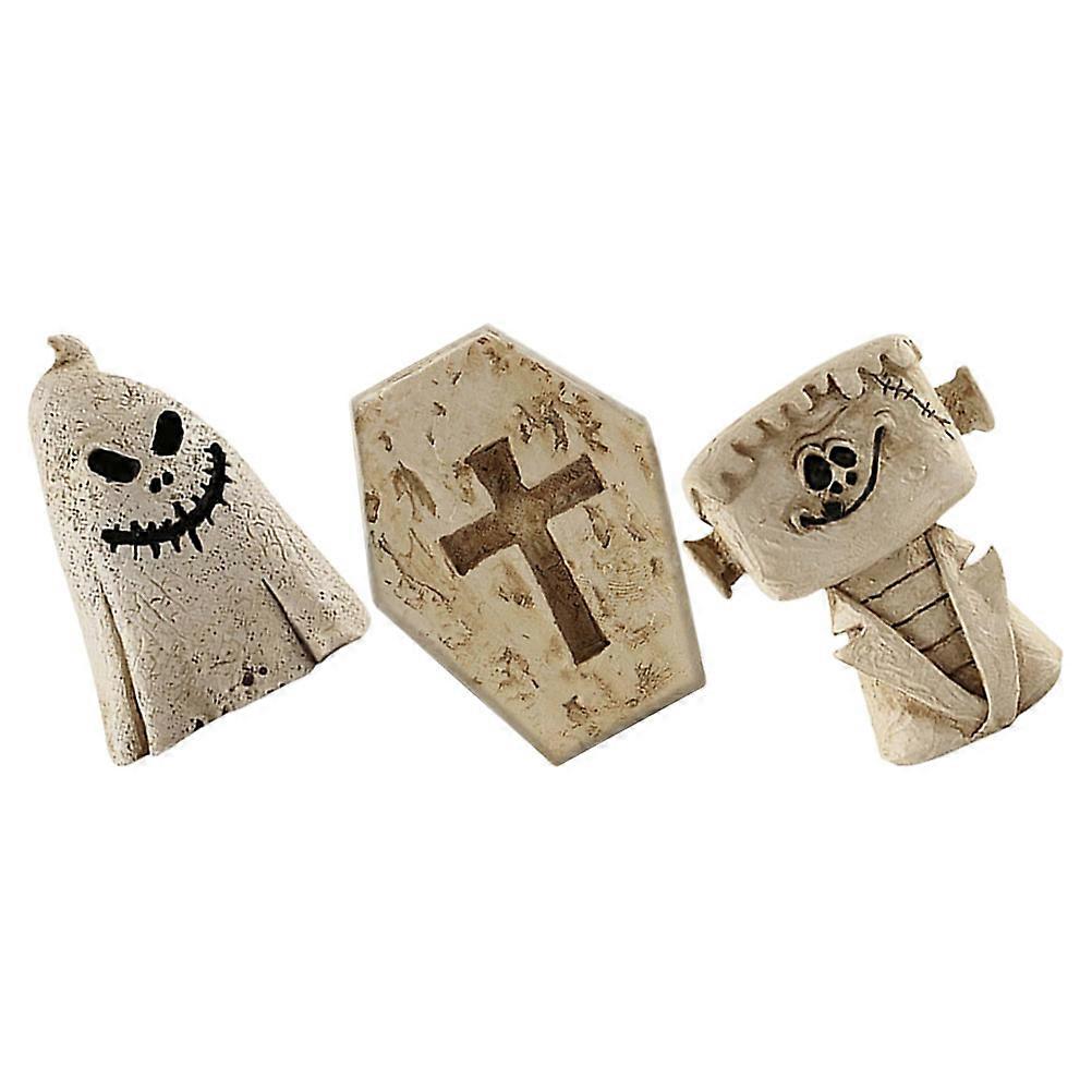 Tiny Figurines Halloween Resin Mini Ornaments Mummy For Use 3Pcs