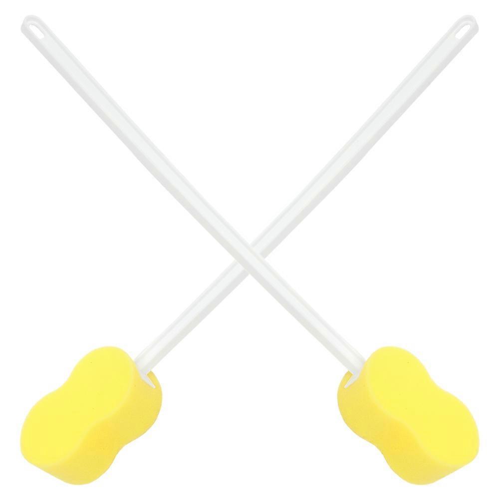 2pcs Long Handle Exfoliating Shower Body Sponges Back Scrubber Bath Brush