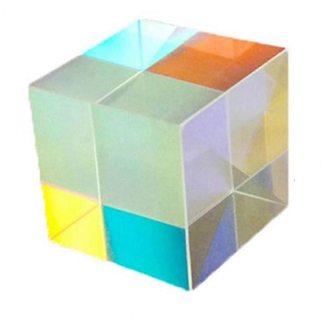 6 Side Light Cube Light Box with Colorful Square Optical Glass Lenses for Science Experiments and Demonstrations