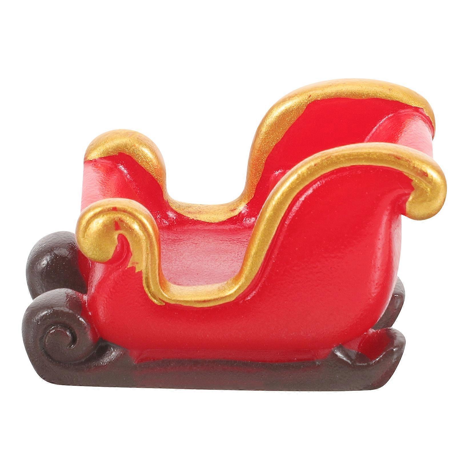 Resin Sleigh Car Christmas Miniature Figurine for Holiday Home Decor Delicate Rabbit Design Desktop Garden Use