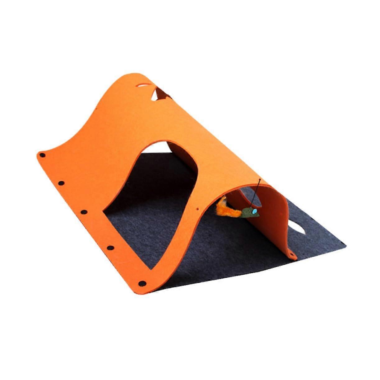 Oranges Filznest Cat Tunnel Toy for Multiple Cats, Cozy Pet Nest, Soft Felt Material, Indoor Use, 60 cm