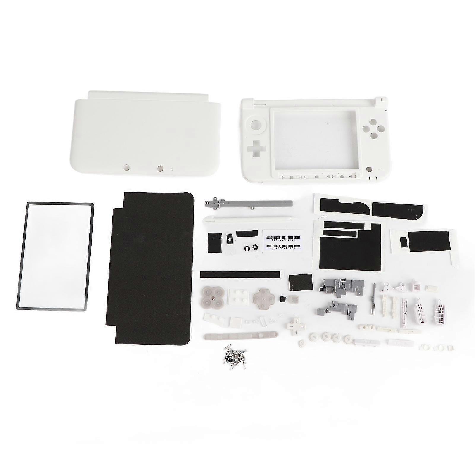 Complete Replacement Housing Case Cover Shell Repair Kit Compatible with 3DS XL White-YM - DIY Repair Parts for Gaming Console