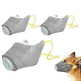 Adjustable Reusable Dog Face Mask, Breathable Dust Protection Cover for Small, Medium & Large Dogs, 3 Pack