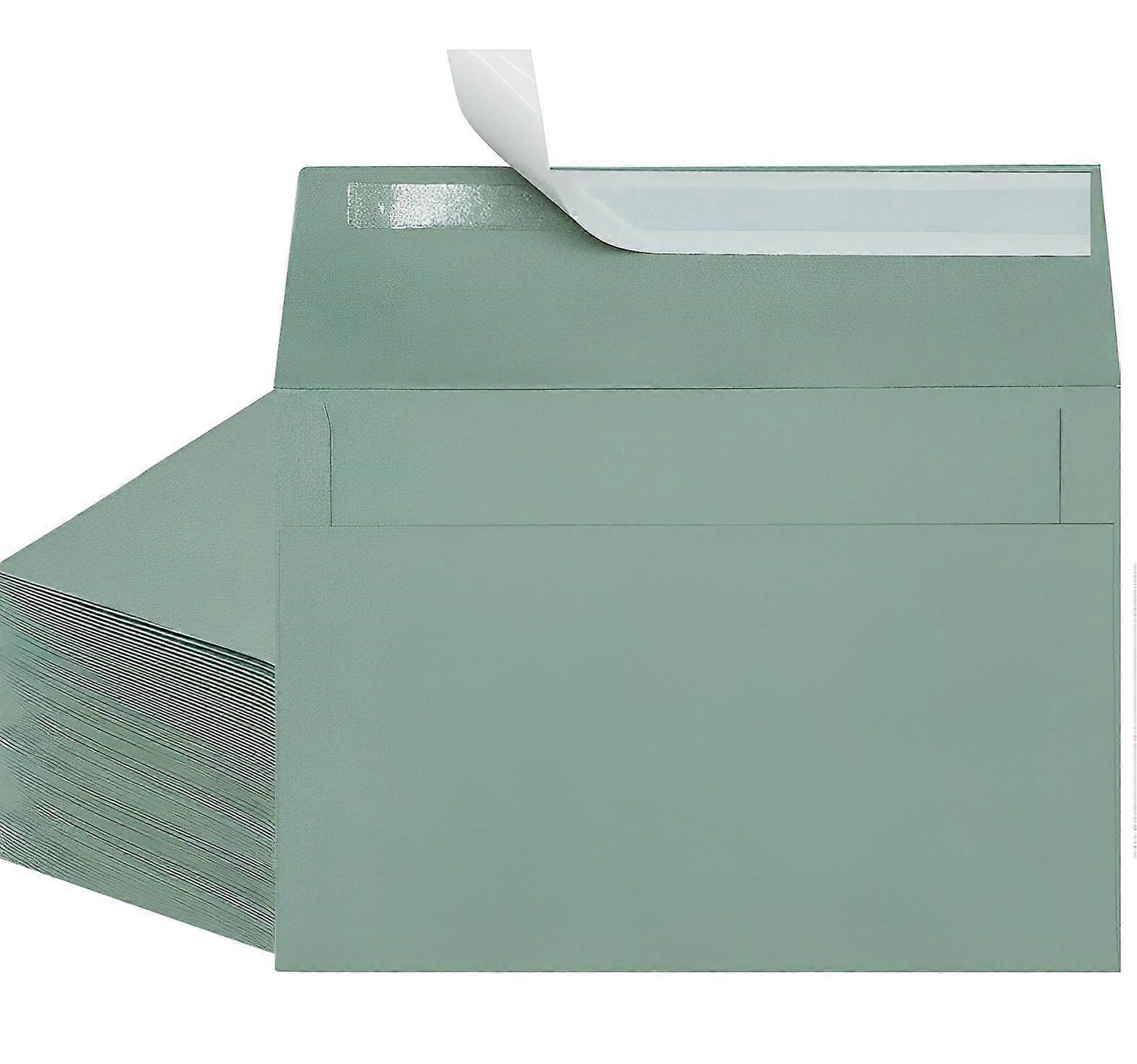 A7 Sage Green Self Seal Envelopes 5" x 7" - Pack of 50, Durable and Secure for Invitations and Cards