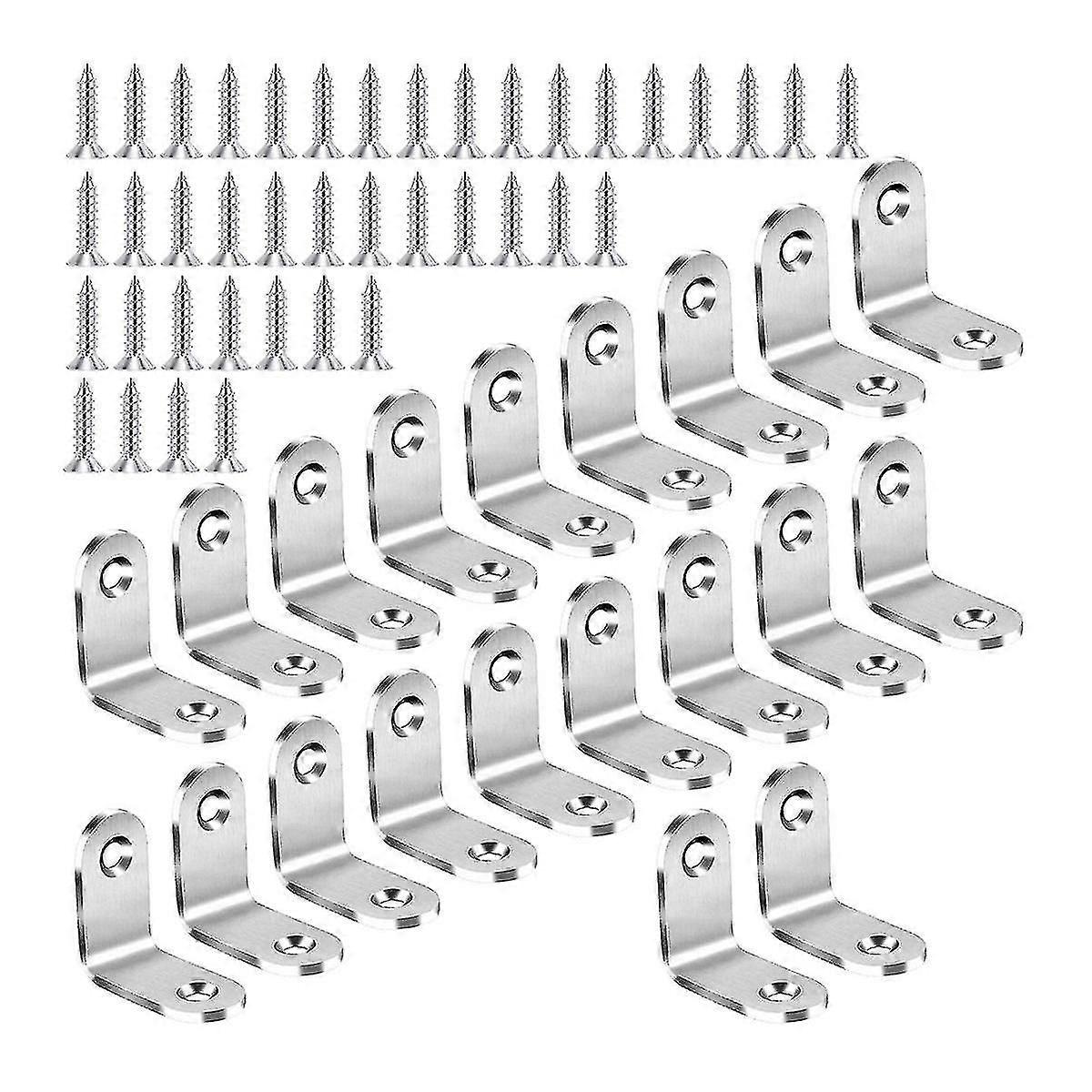 Angle Connector Stainless Steel Brackets, 20pcs