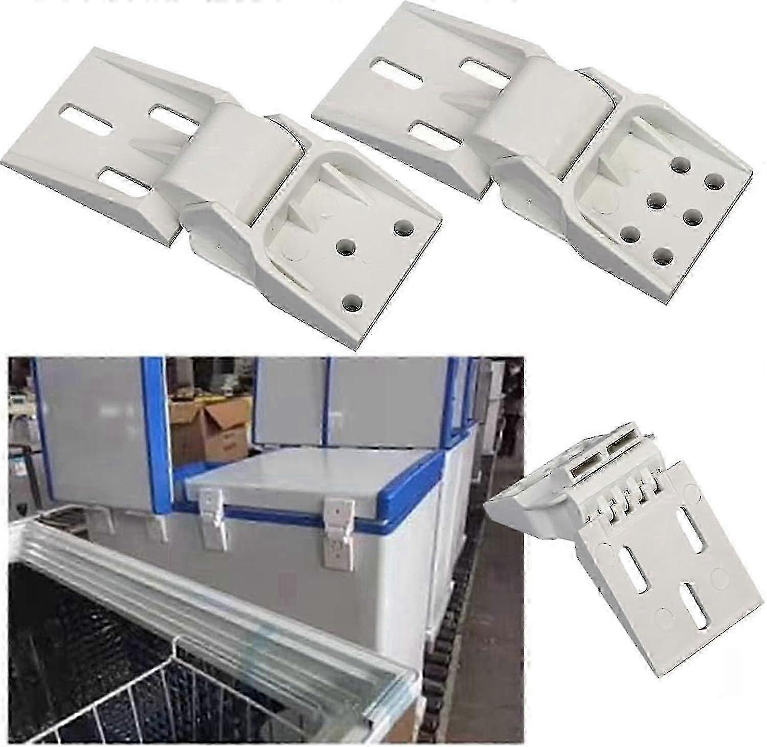 Universal Chest Freezer Hinge - 2PCS Folding Counterbalance Hinge with 3 Holes for Small Freezers - Durable Replacement Part