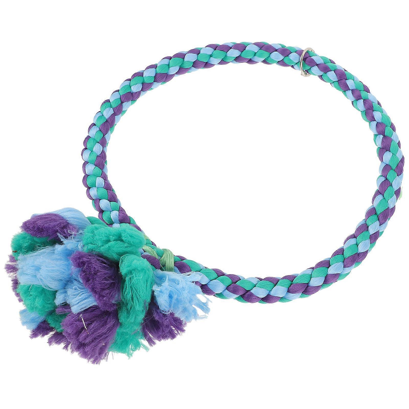 Parrot Rope Perch Bird Stand Toy Stress Relief Assorted Color Exercise Tool 11.8×9.1×3.9in 1Pcs