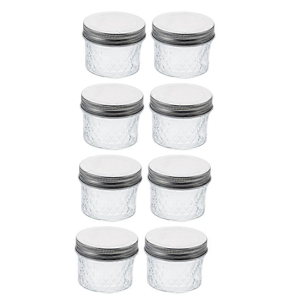 Transparent Glass Honey Jar with Wide Mouth for Home Use 8 Pieces 3.53 oz Each