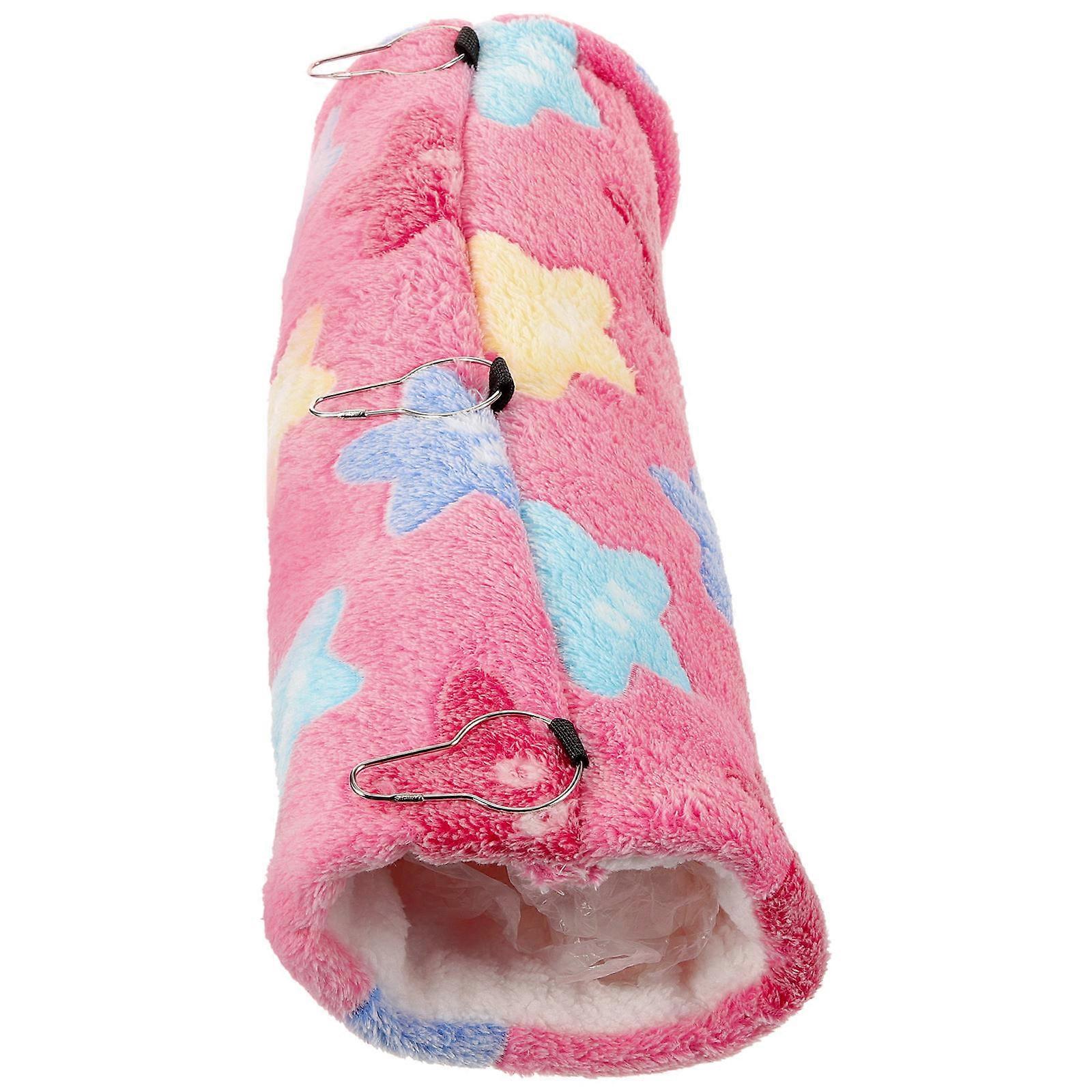 Pet Tunnel Nest Hamster Hideout Tunnels Indoor Use Pink 50x14cm Hiding 1Set