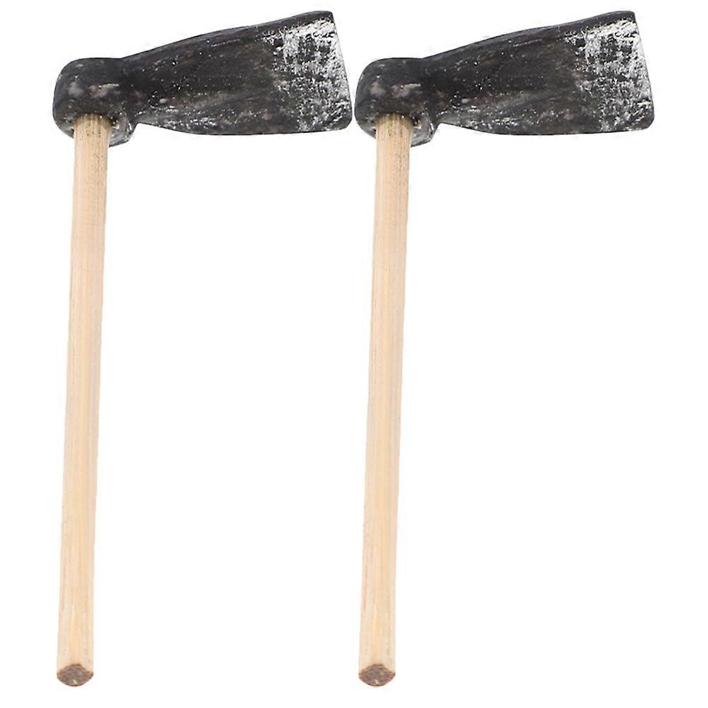 Plastic Mini Hoe Mini Hoe for Dollhouse Decoration 2Pcs Set