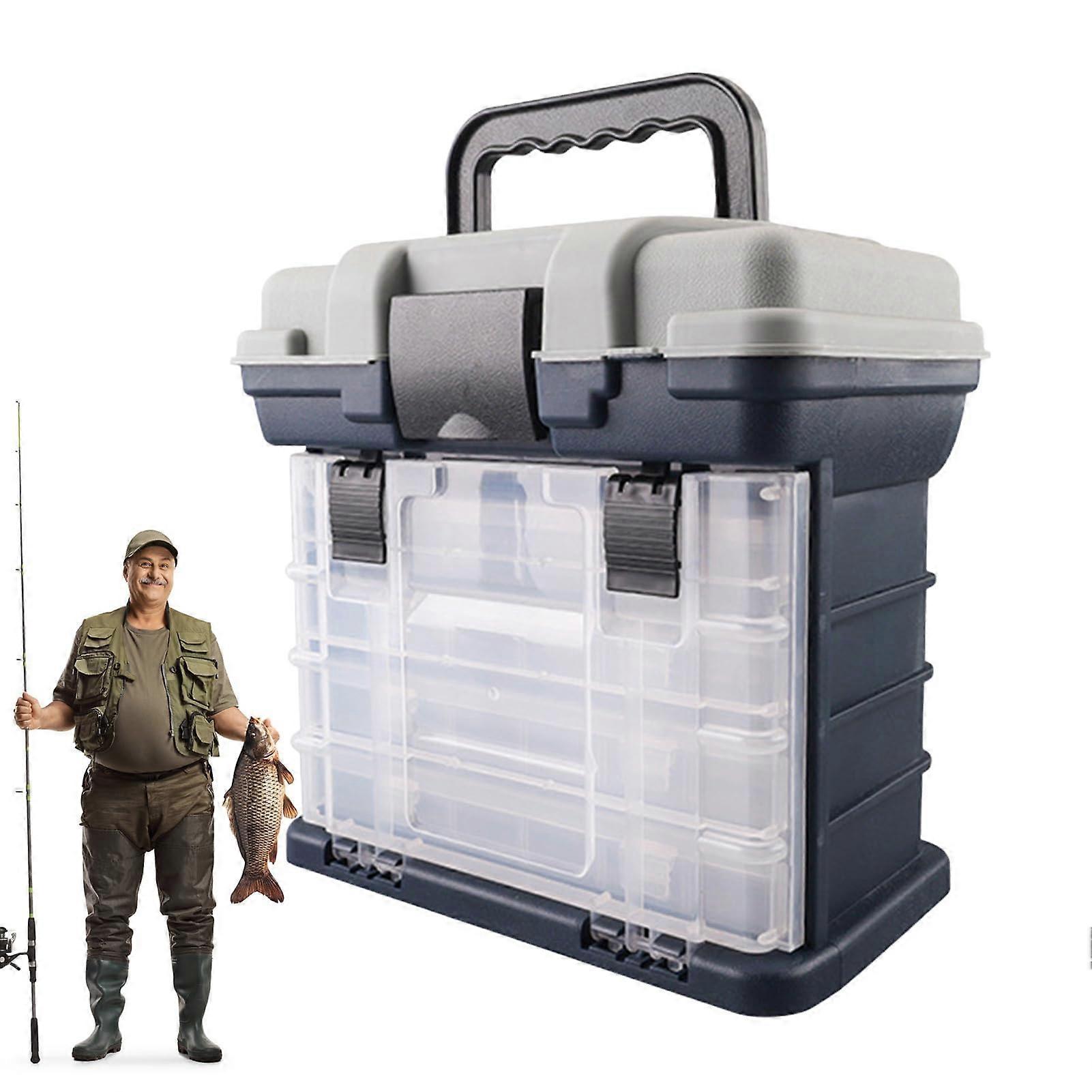 Portable Fishing Tackle Storage Box with 4 Drawers, Organiser Utility Box