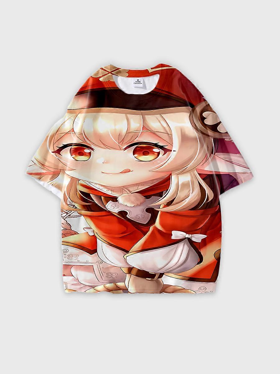 T-shirt round neck Role Pattern loose short sleeve K416