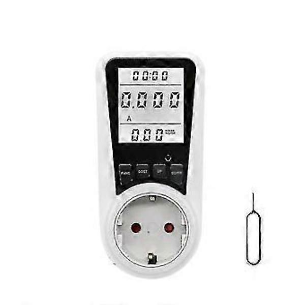 Socket Power Meter Energy Cost Meter 16 A Power Consumption Meter With LCD Backlight 7 Monitoring Modes Overload Protection
