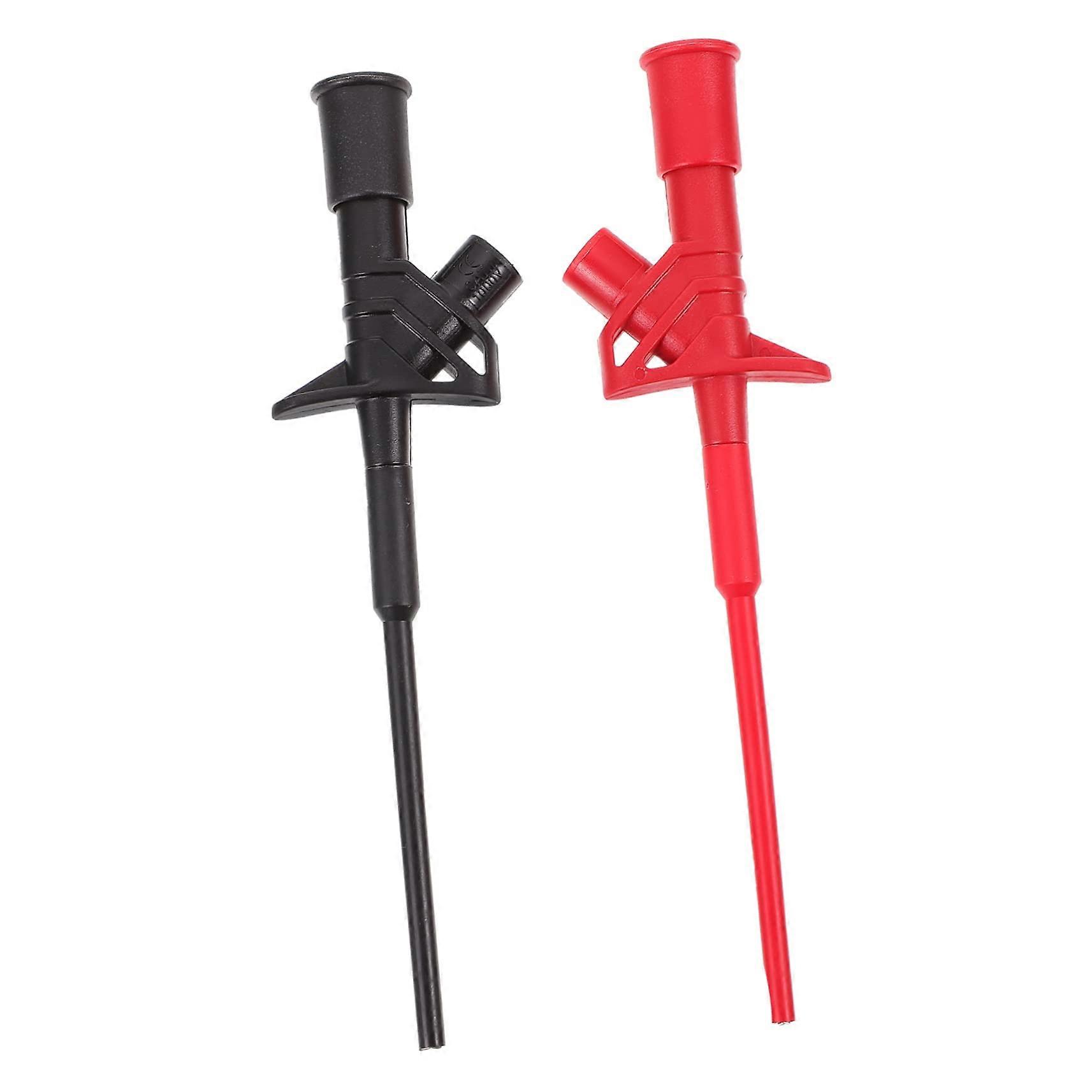 2 Pieces Insulated Multimeter Test Probes Flexible  Voltage Test Hooks with Socket for Precise Electrical Testing Cable Tests Vehicles