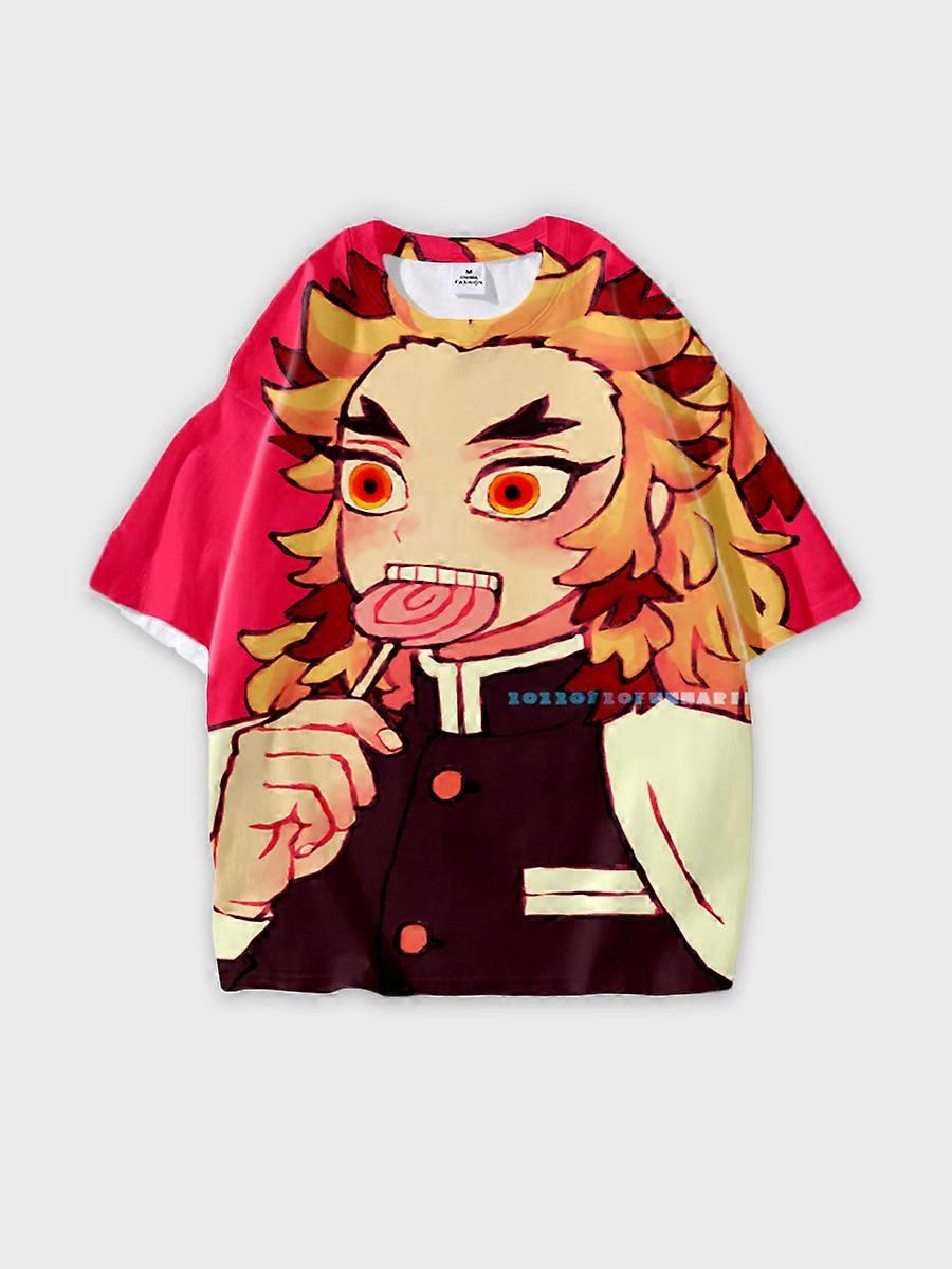 T-shirt round neck Character Pattern loose short sleeve P3301