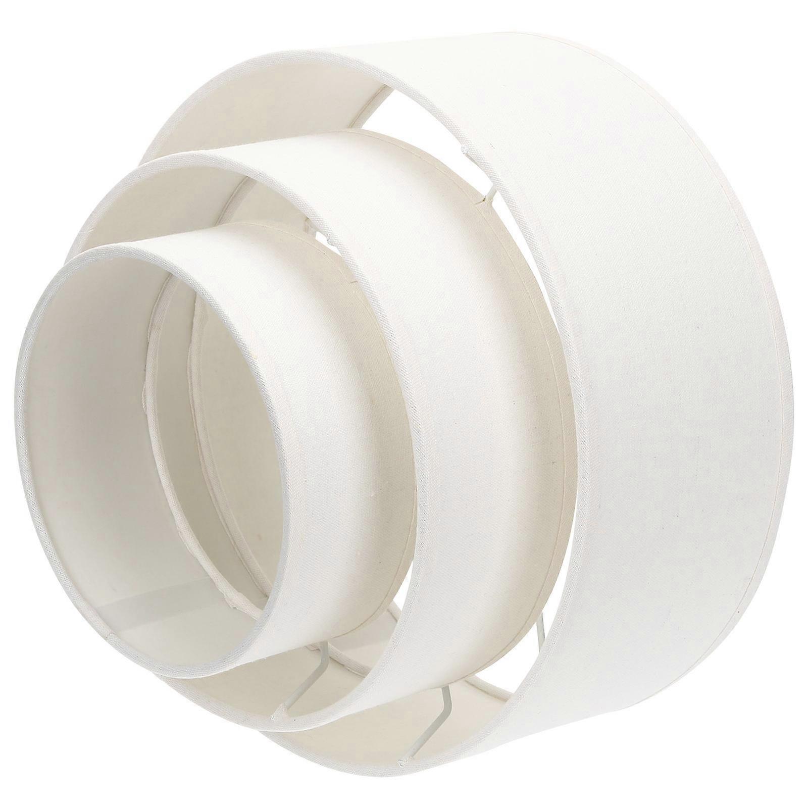 White 3 Tier Lamp Shade for Floor Lamp with Cloth and Metal Material Fits E27 E14 Sockets 12.5x18x20 Inches