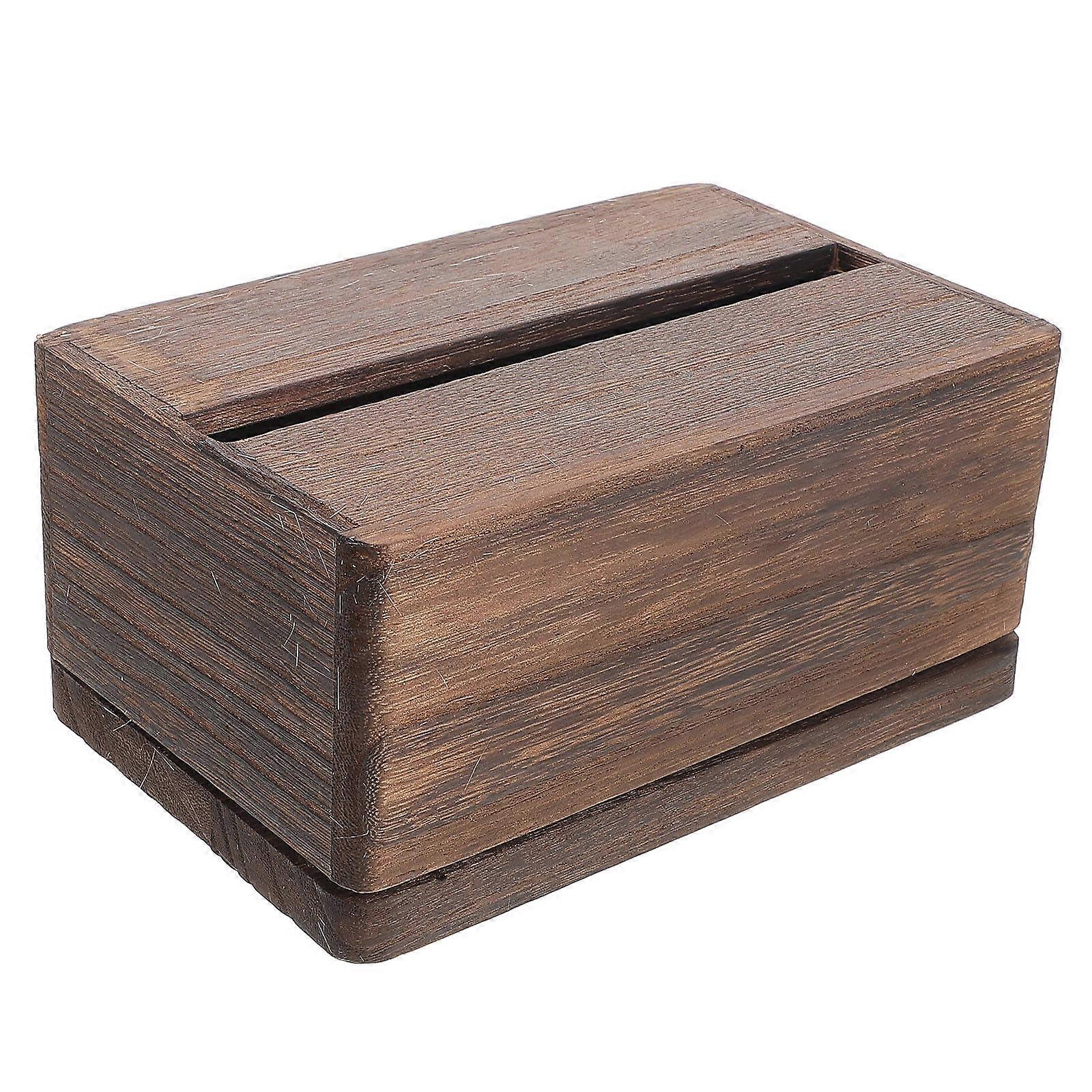 Versatile Wooden Tissue Box Rectangular Home Wall Mount Tissue Case Elegant Holder Stylish Towel Storage