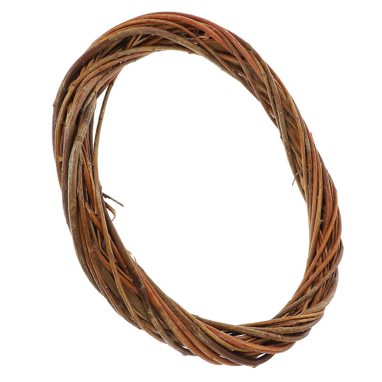 Brown Wicker Wreath for Decor DIY Crafts and Festival Use Natural Material Round Shape