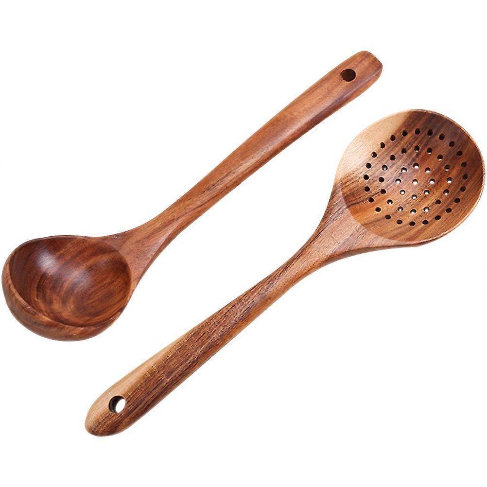 Serving Spoon Reusable Long Handle Soup Slotted 28.4x8.2cm 2Pcs