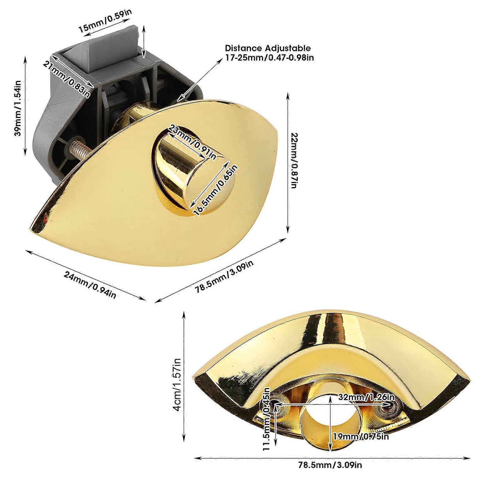 Drawer Button Lock Cabinet Door Push Locking for Marine Boad RV 12‑25mm Wooden Cabinet DoorGold