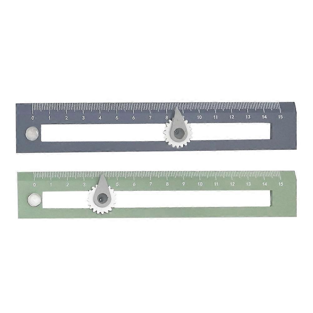 2pcs Portable Compass Rulers Students Drawing Rulers Measuring Tools for School