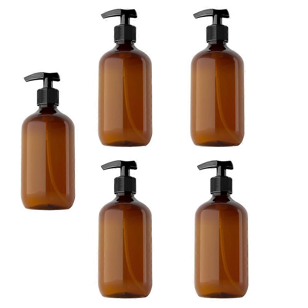 Portable Travel Bottles for Storage Use with Durable Plastic Brown Color 500ml 5Pcs