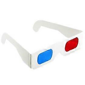 50 Pairs Flat 3D Glasses Red and Cyan Frame White Anaglyph Glasses Box