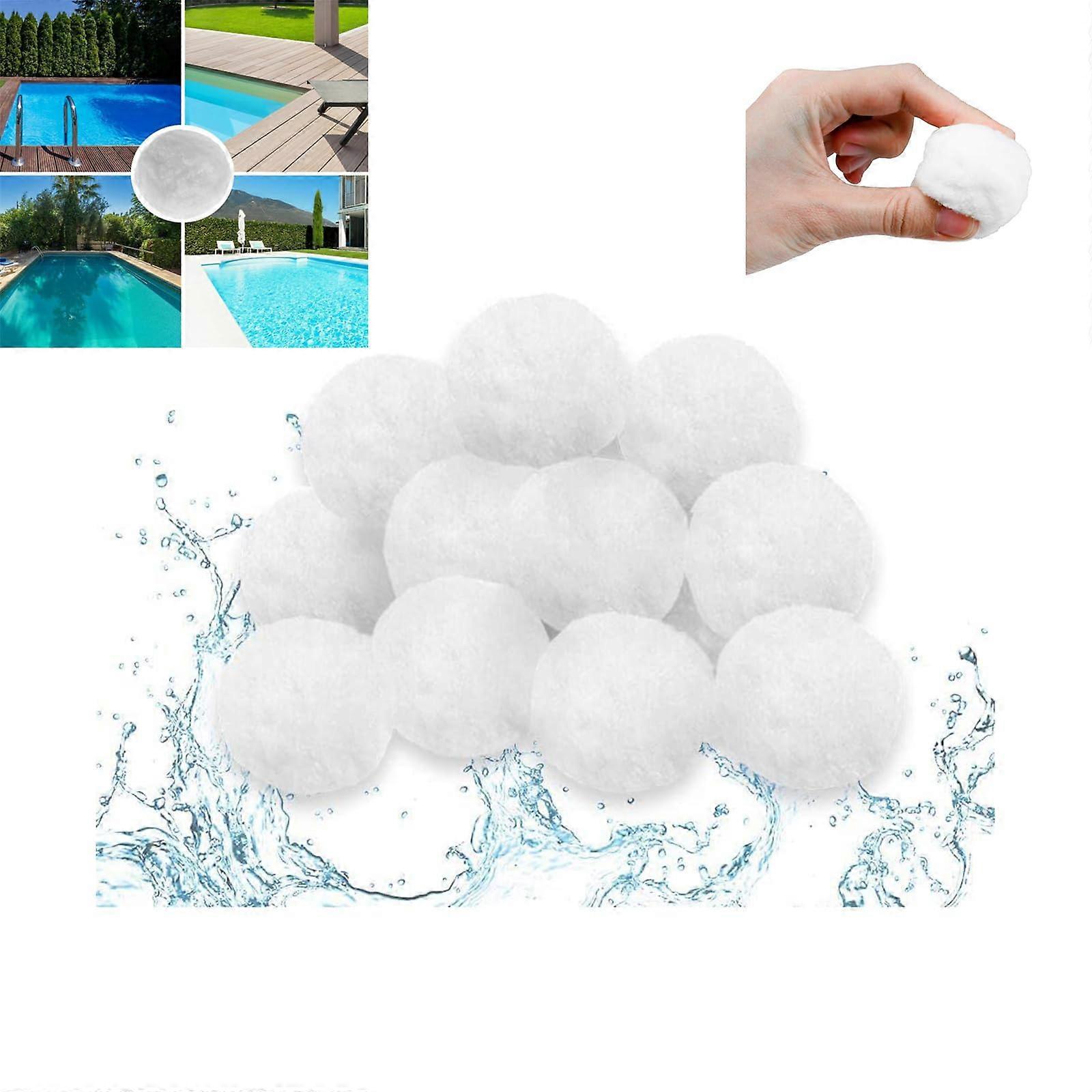1400g Pool Filter Balls for Sand Filter System, Replacement for 50kg Filter Sand, White Aquatic Accessories for Pools and Aquariums