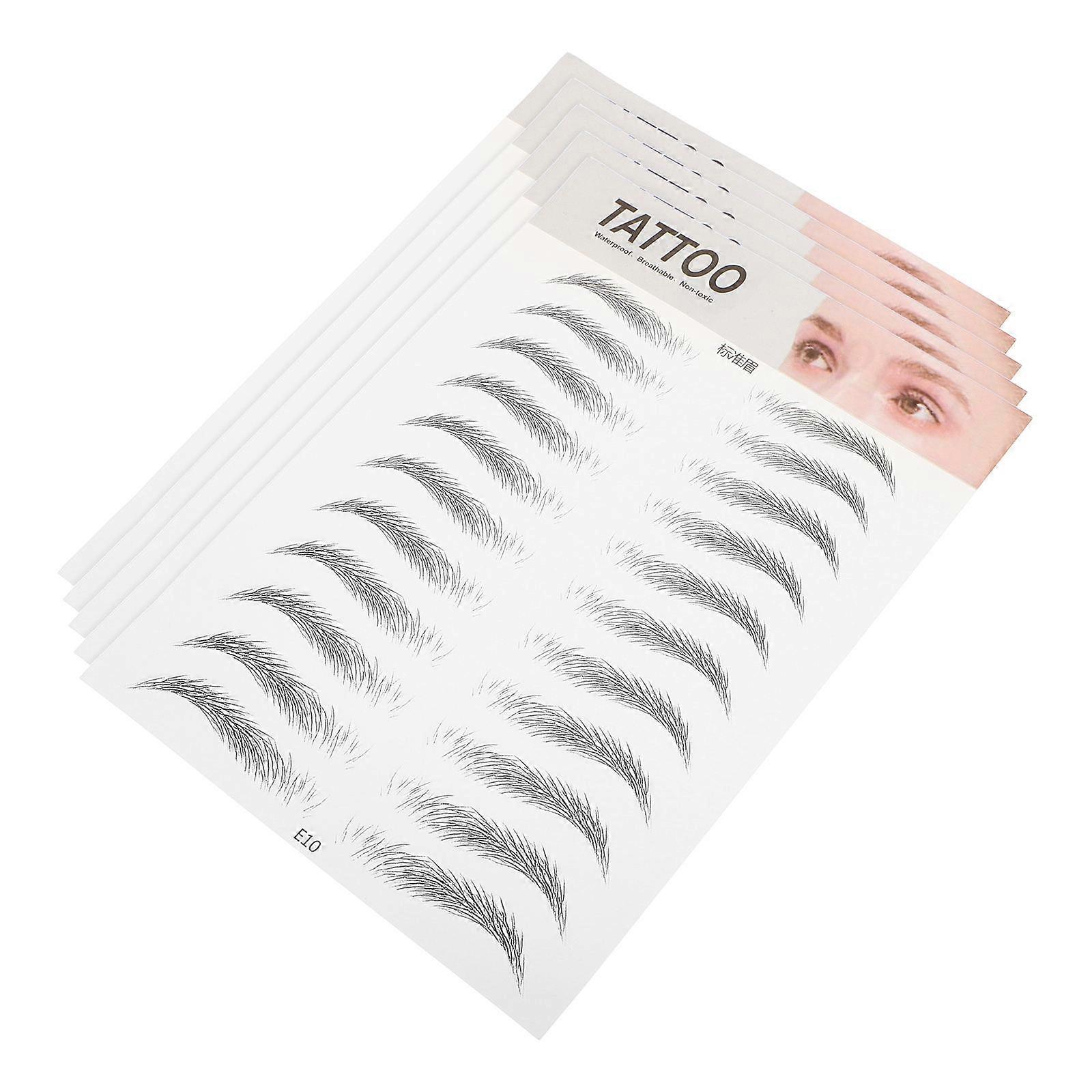 5pcs Waterproof Realistic 6D Temporary Eye Brow Stickers for Grooming and Shaping