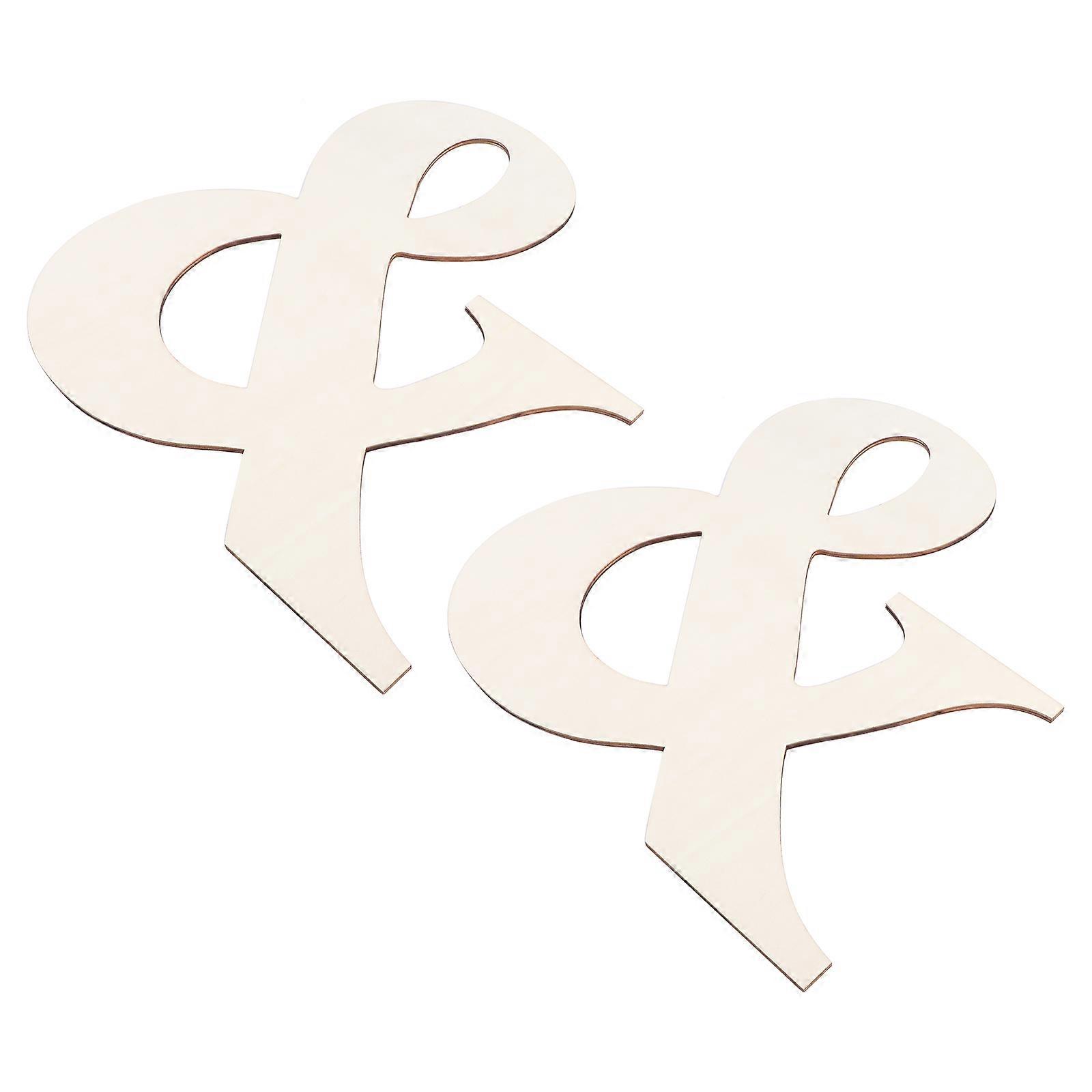 Funny DIY Blank Wooden Letters 2Pcs Handmade Painting Adornment 30x30cm Natural Beige Wood Unfinished Craft