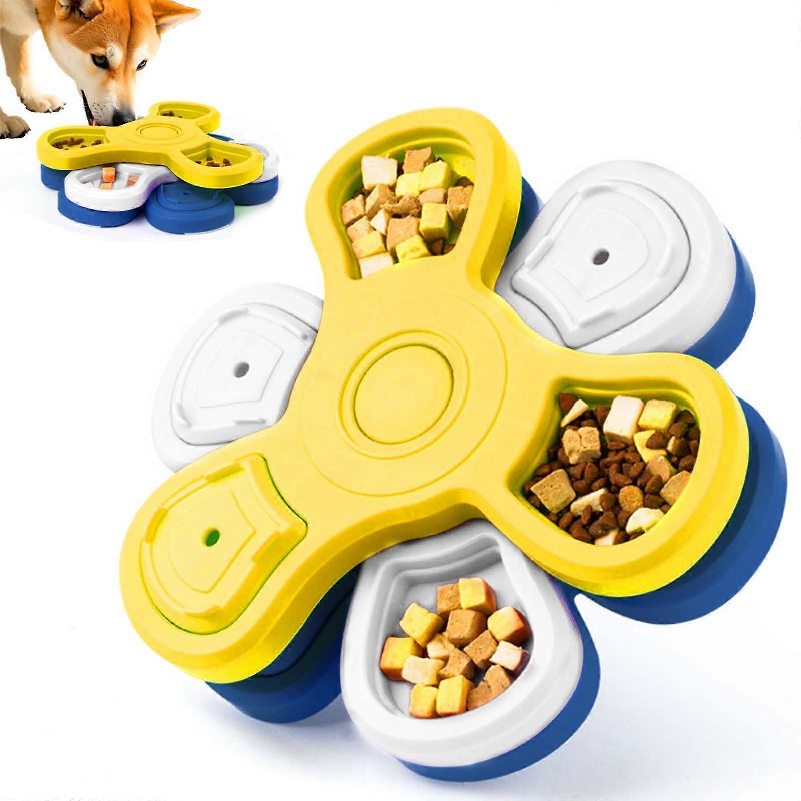 Three-Layer Non-Slip Slow Feeder Dog Bowl - Interactive Puzzle Feeder, Dog Bowl For Wet And Dry Food