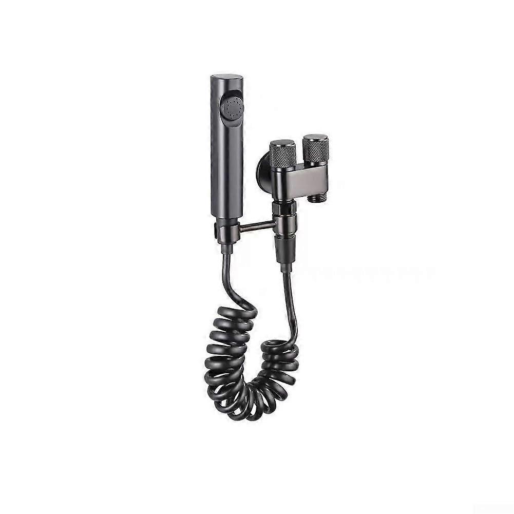 Alloy Water Distribution Valve Kit with Mini Angle Valve for Toilets and Sprayers (Grey)