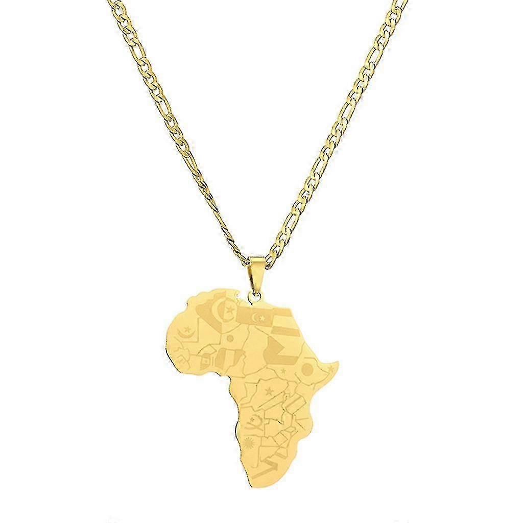 Mode Confortable Afrique Carte Contour Pendentif Collier Bijoux