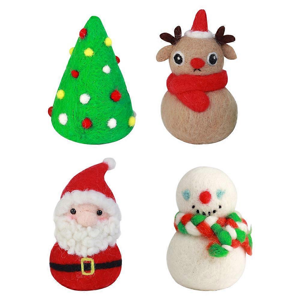 Christmas Needle Felting Kit for Beginners – Includes Wool, Felt Needles, and Tools for Creating Santa, Snowman, Reindeer, and Tree Crafts