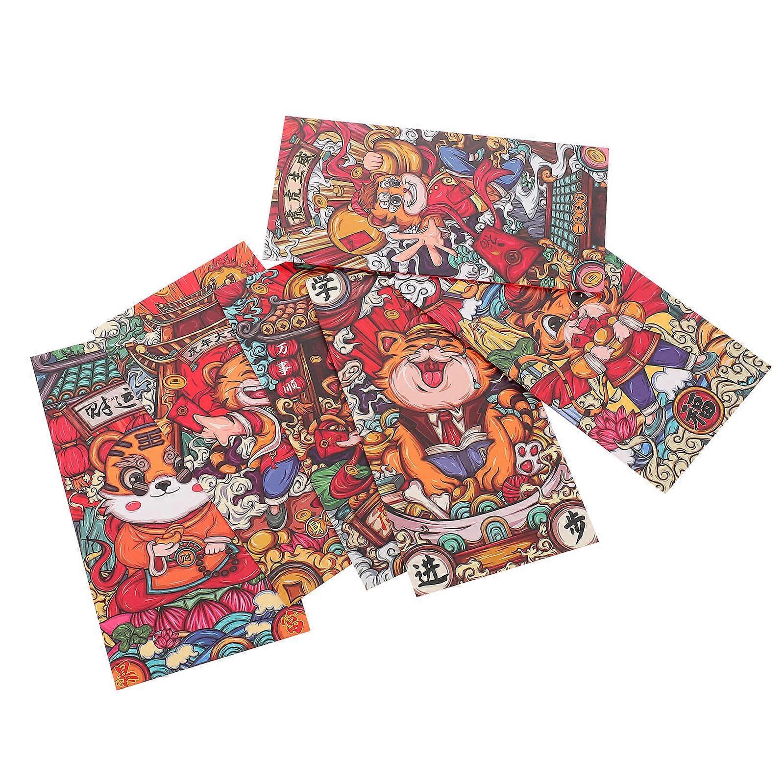18Pcs Traditional Lucky Money Bags Creative Red Packets For Spring Festival Gifts Size 17x9x0.1Cm