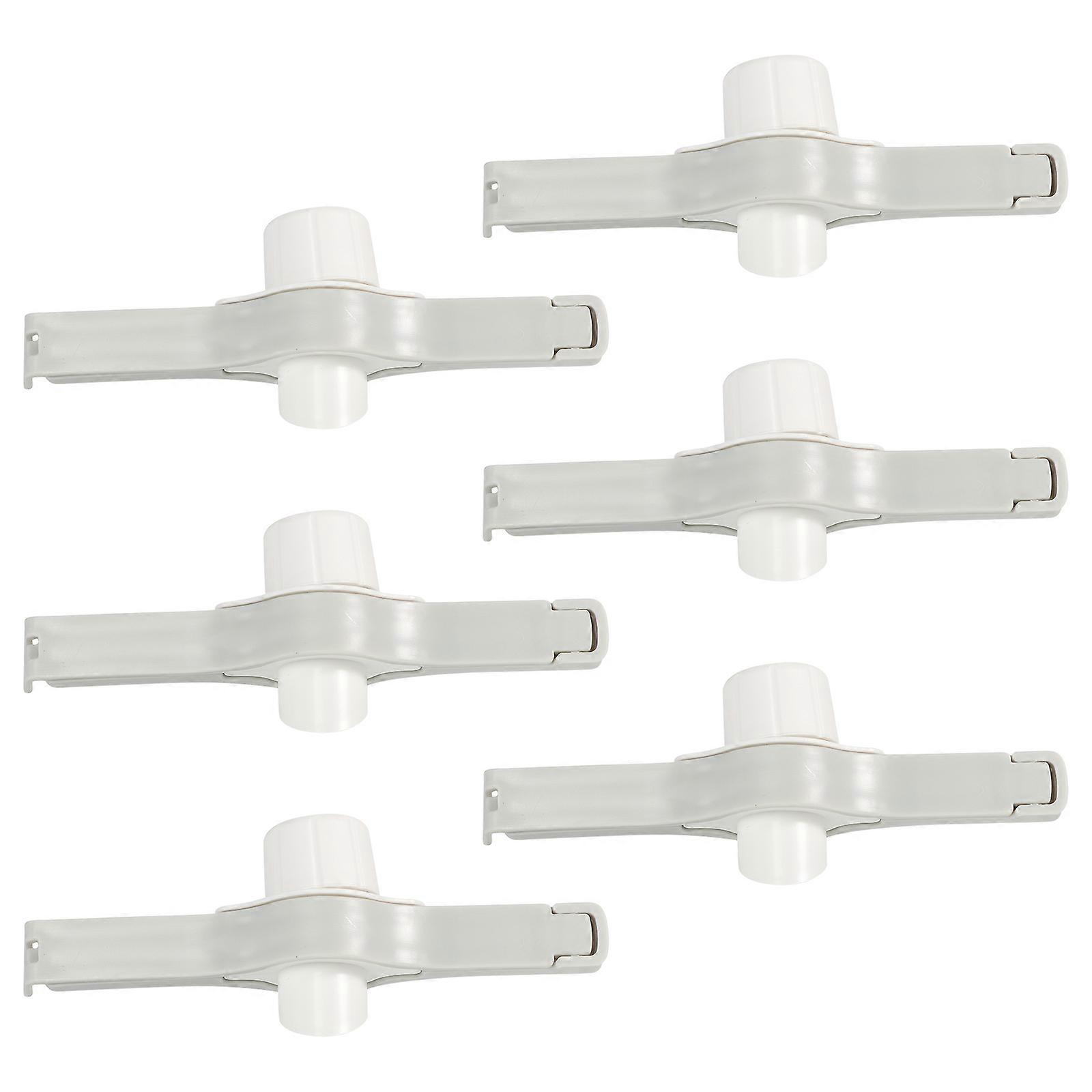 Food Freshness Clamp with Sealing Ring for Storage Use Made of PP Material White Portable 6pcs
