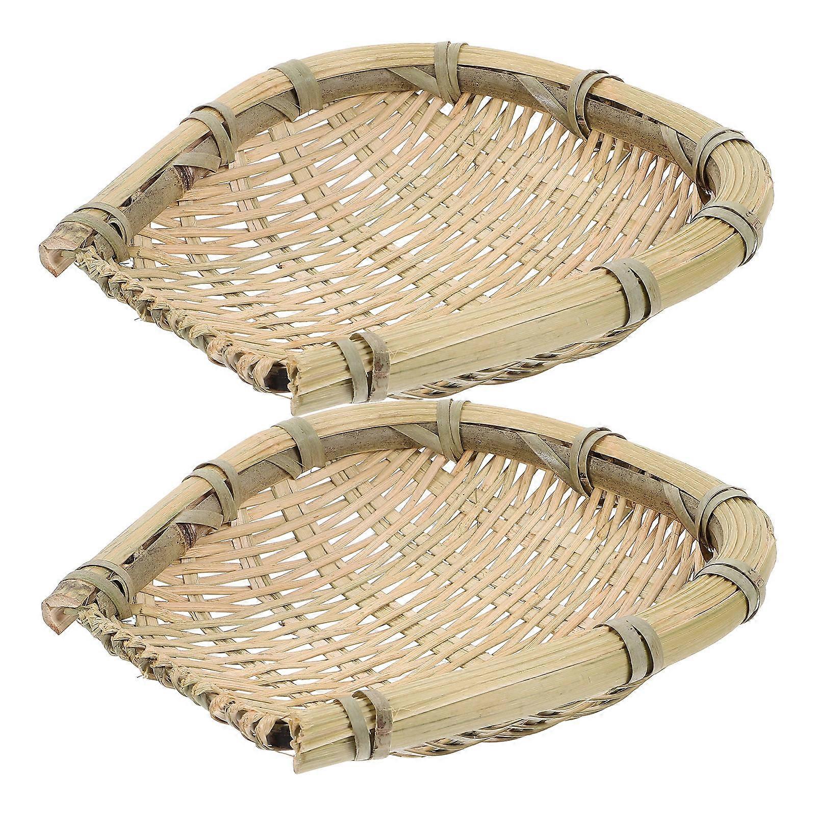 Light Yellow Plastic Fruit Storage Basket for Storing with Drainage Design and Stackable Feature 2 Pcs