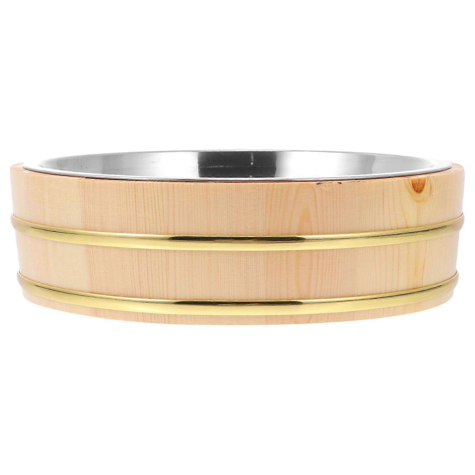 Sushi Rice Bucket for Food Made with Premium Stainless Steel and Wood Material Assorted Color