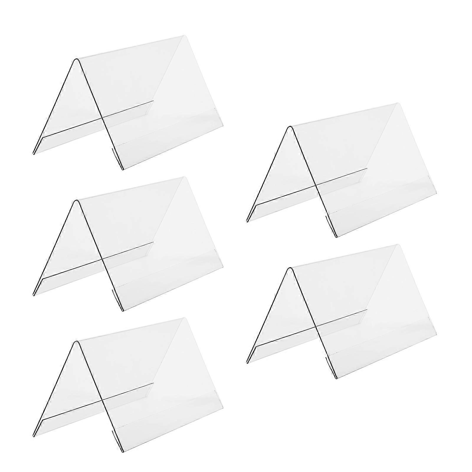 Transparent Acrylic Name Tag Rack Double Sided Display Holders for Guest Seat Cards, Fall Resistant Tent Shape Sign Stands for Office, Home, and